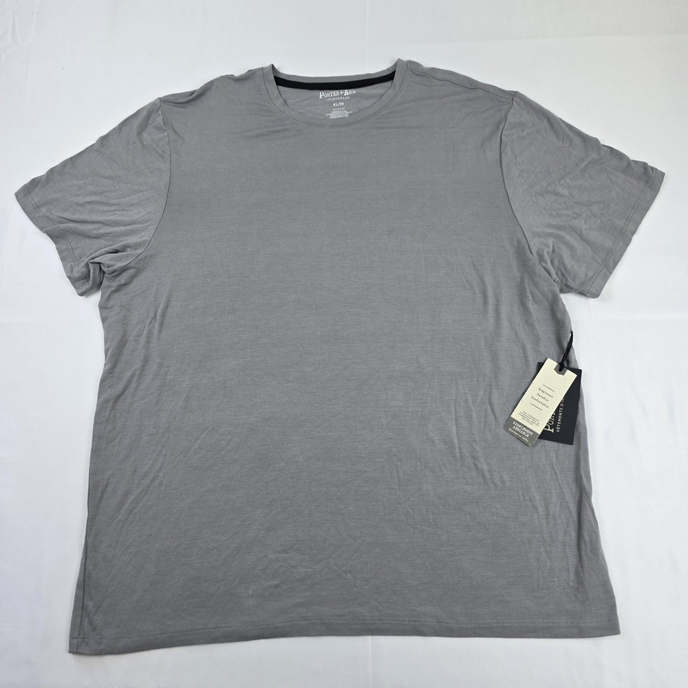 Porter + Ash Shirt Mens XL Gray Soft Modal Stretch Crewneck Basic Tee NWT